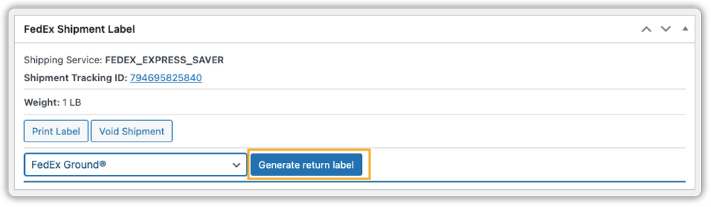 generate fedex return label