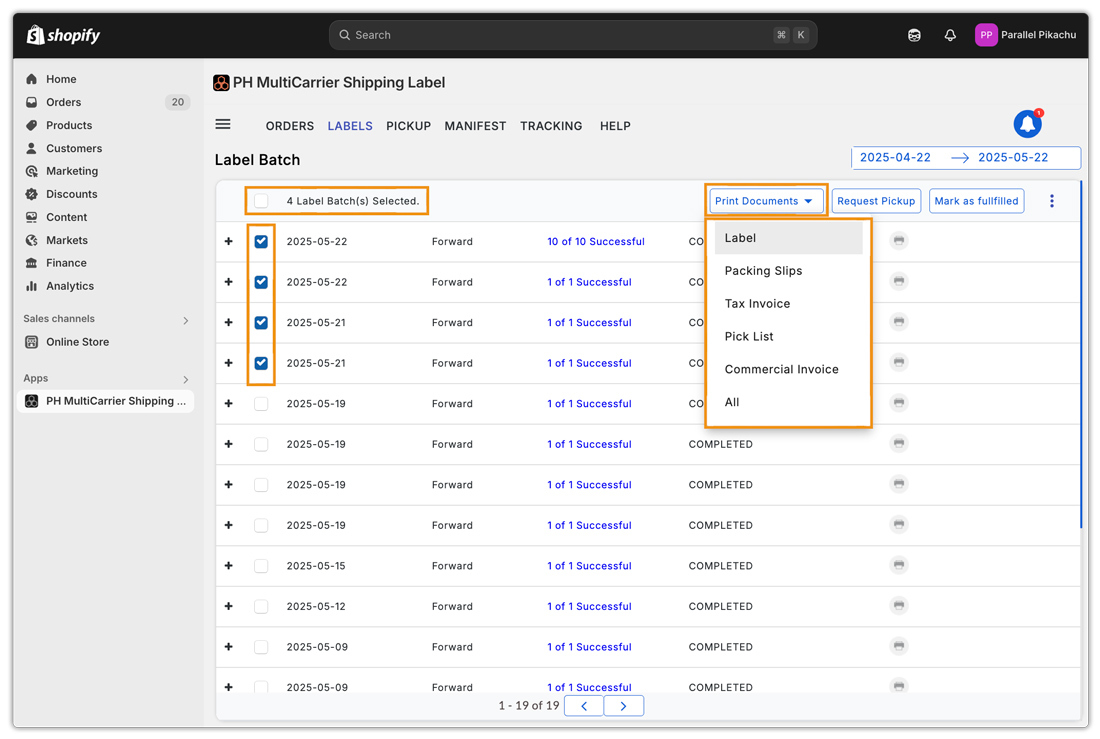 To Print Labels & Other Documents: