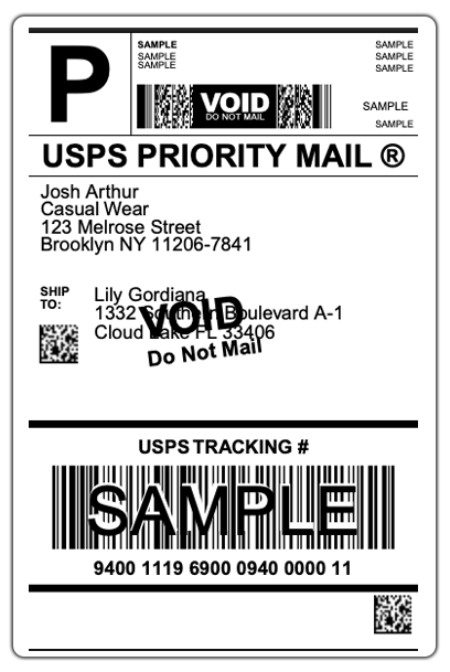 shipping label