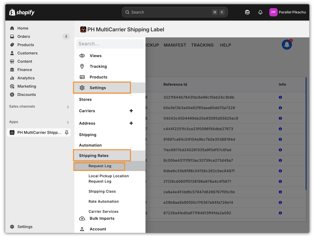 How to Verify Shipping Rates via Request Log