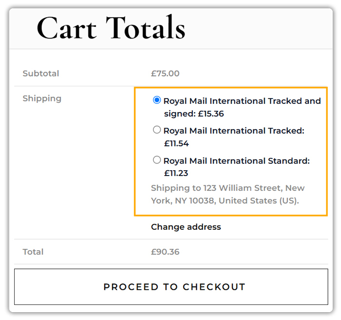 royal mail shipping options