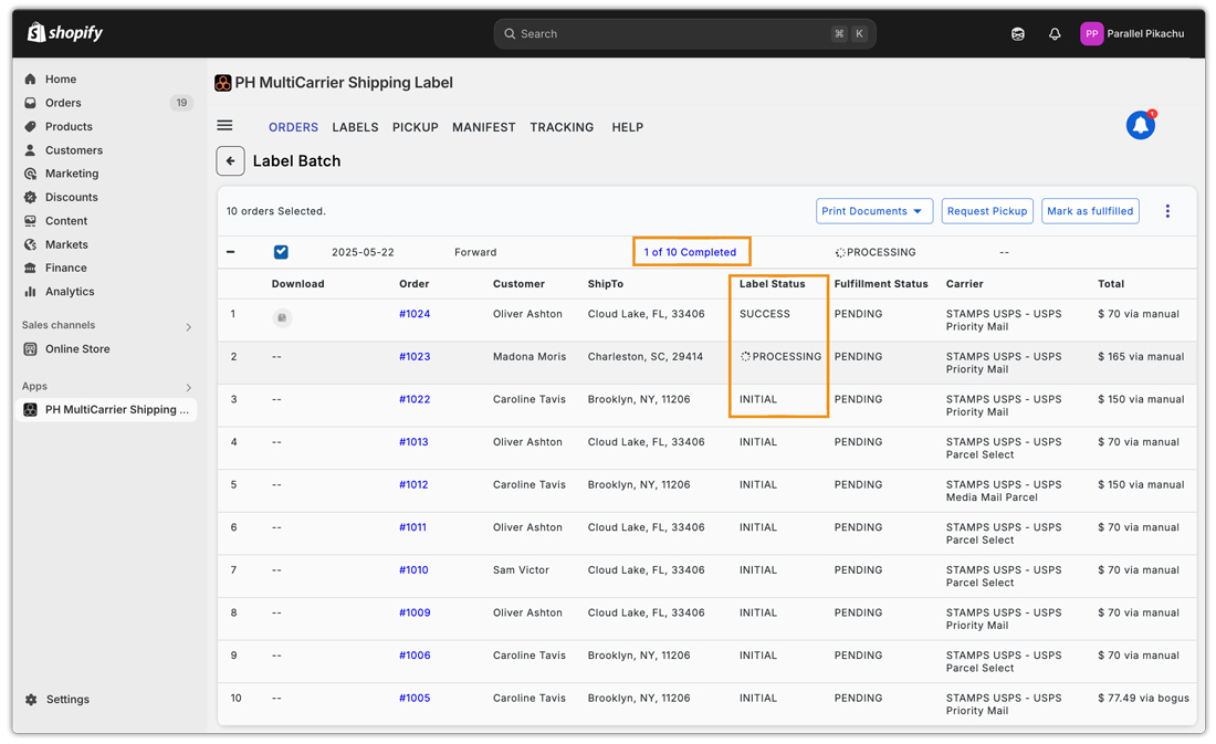 Label Status Indicators