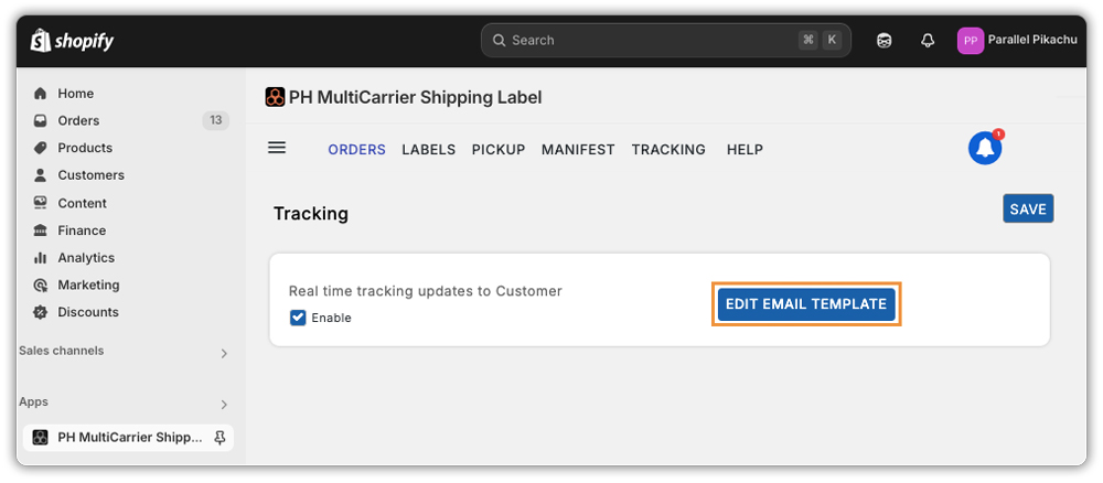 order tracking
