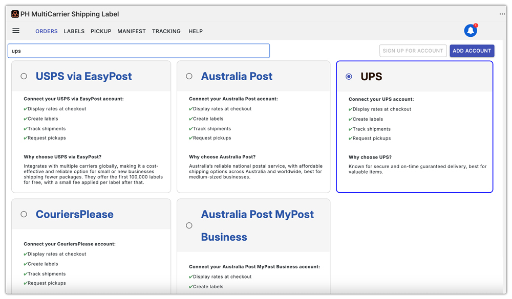 shopify ups