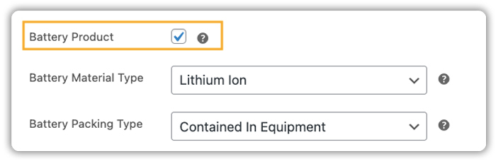 Battery Product Shipping