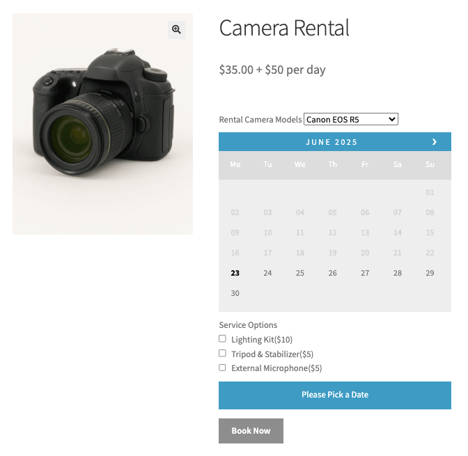 woocommerce equipment rentals