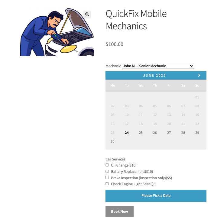 woocommerce hourly bookings
