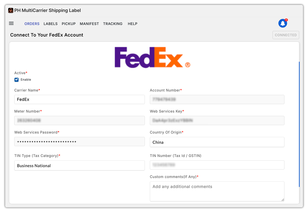 fedex carrier details