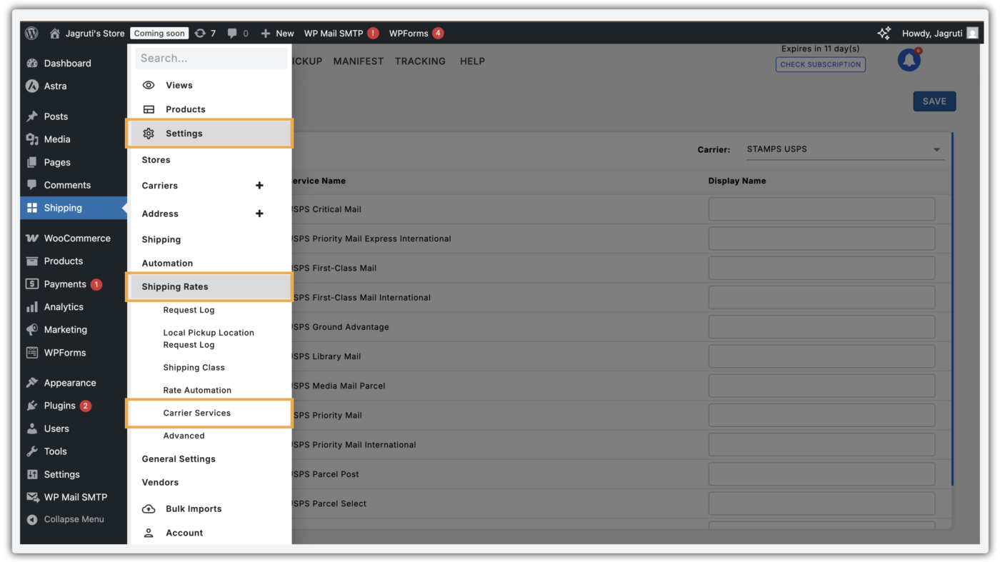 carrier services path