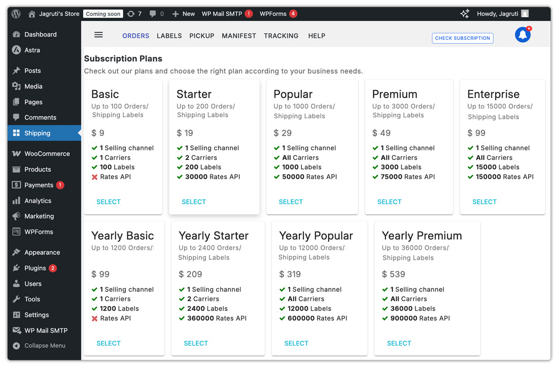 subscription plans