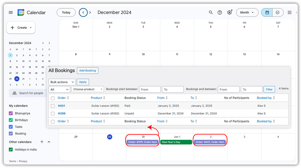 Sync Bookings with Calendar Apps