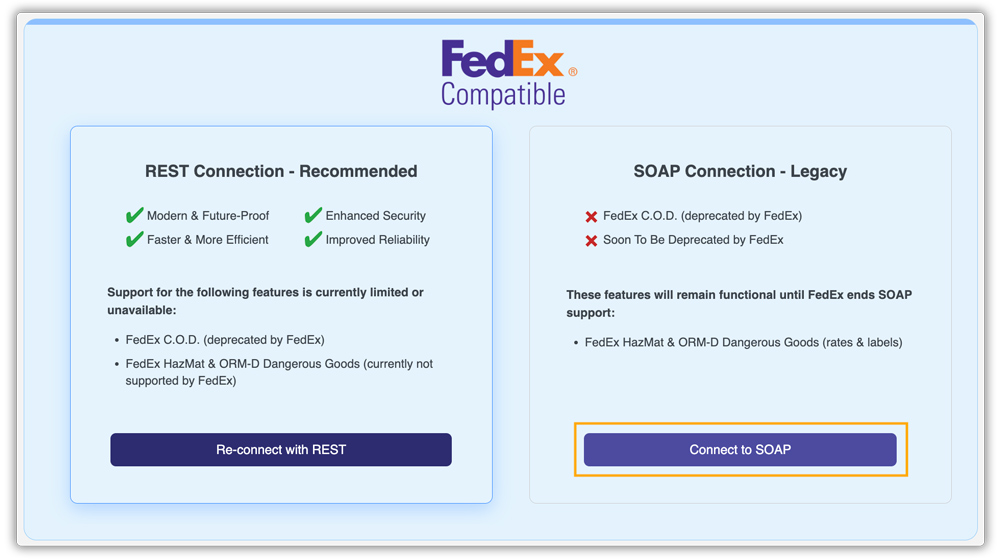 connect fedex soap 