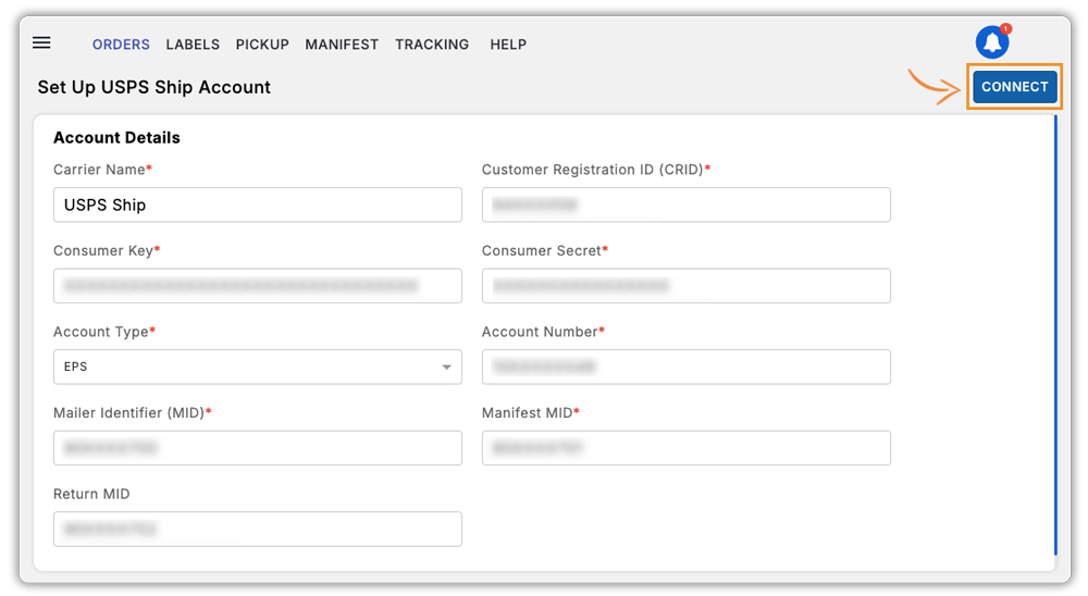 connect usps account