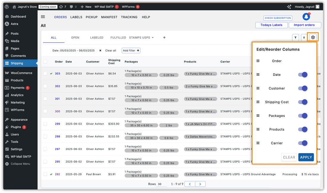 edit reorder columns