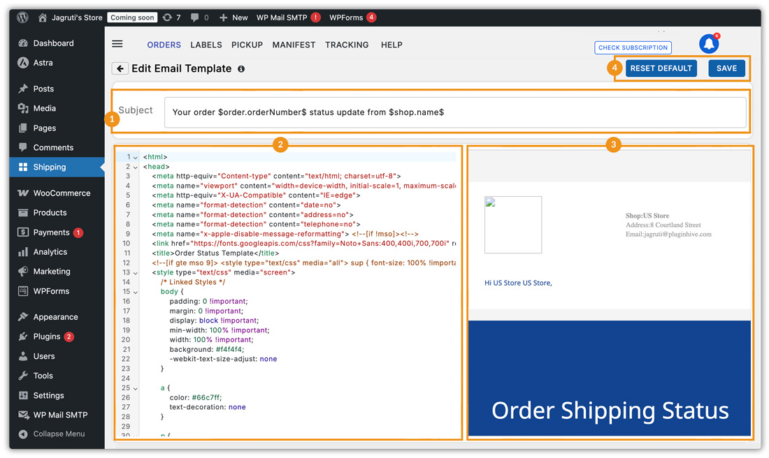 customize tracking emails