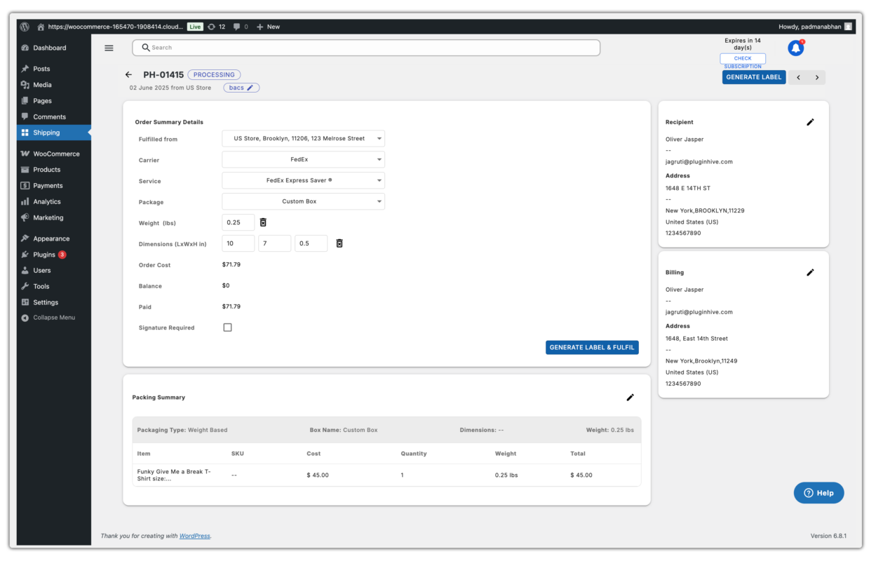 order page slgp