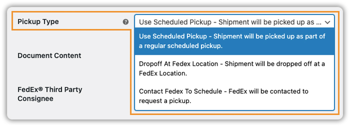 FedEx Pickup Type