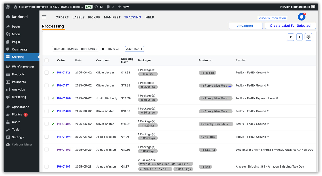 processing page