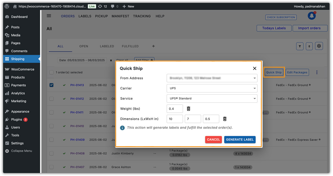 orders quick ship