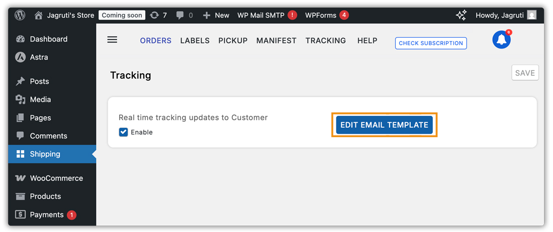 edit email template