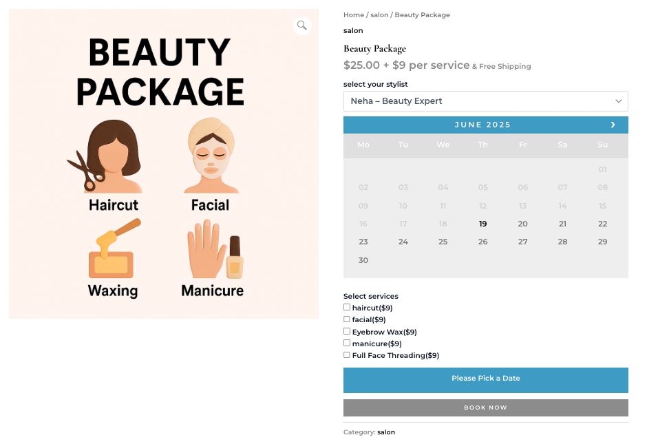 woocommerce salon appointments