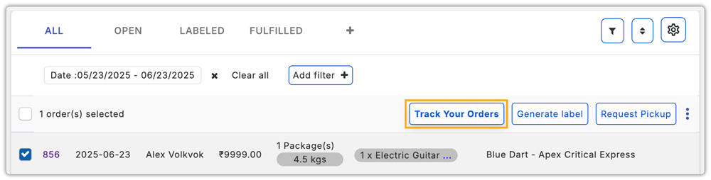 track the order