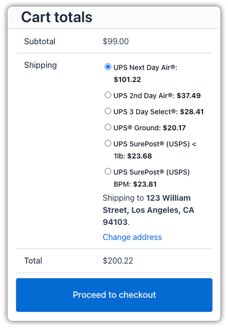 ups rates for cloth shipping