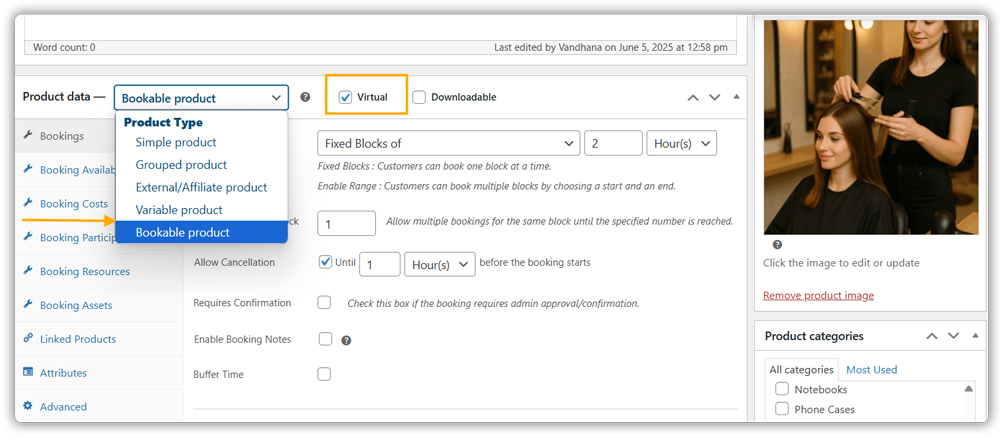 add bookable product