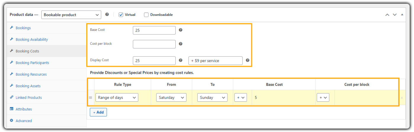 add booking prices