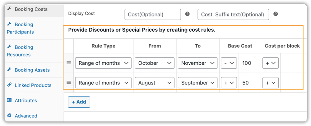set up booking price