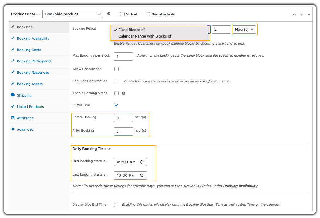 woocommerce hourly bookings
