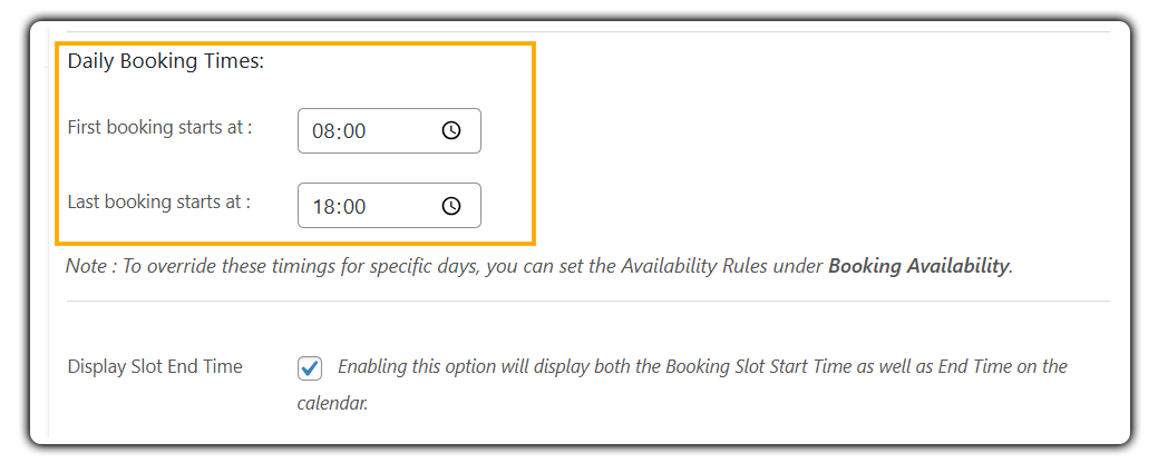 Define Availability and Working Hours