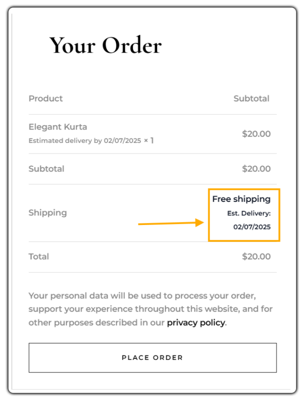 delivery date on woocommerce checkout
