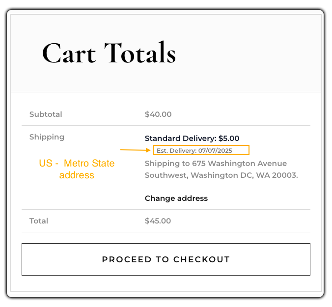 woocommerce estimated delivery date by post code