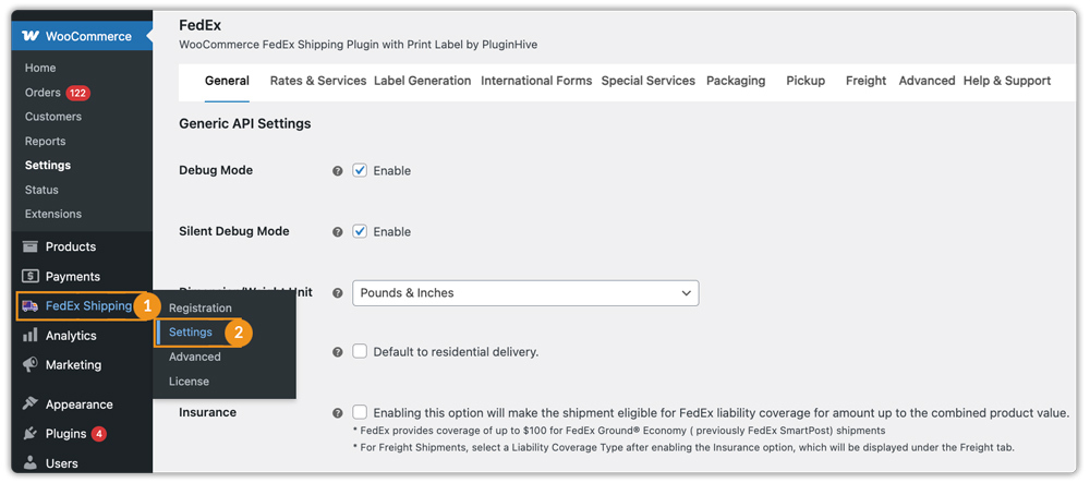 alternative way to fedex plugin setting