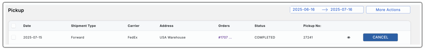 fedex pickup