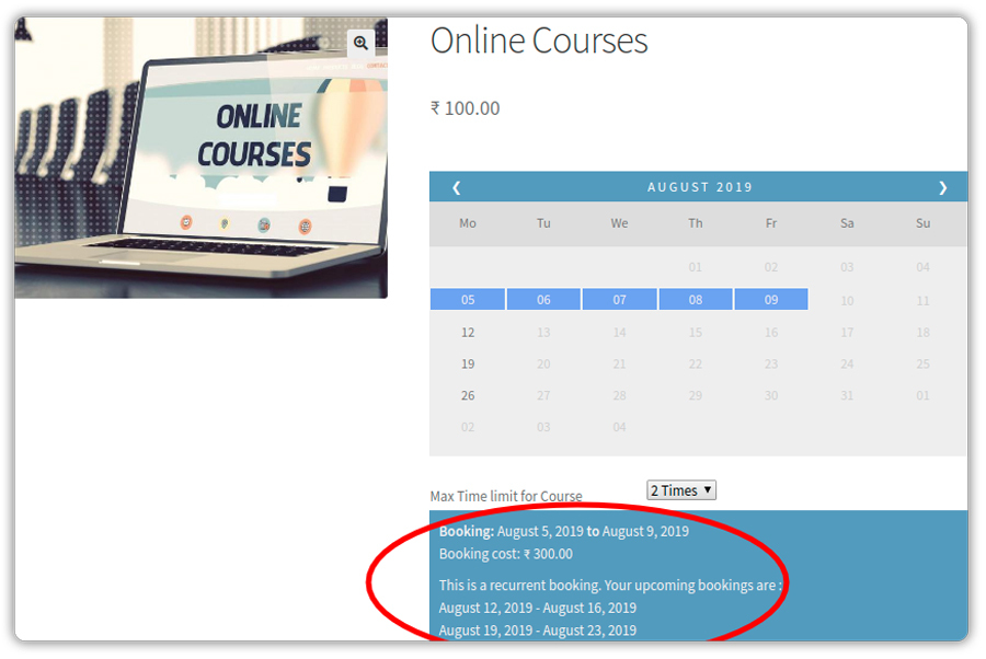 online class booking