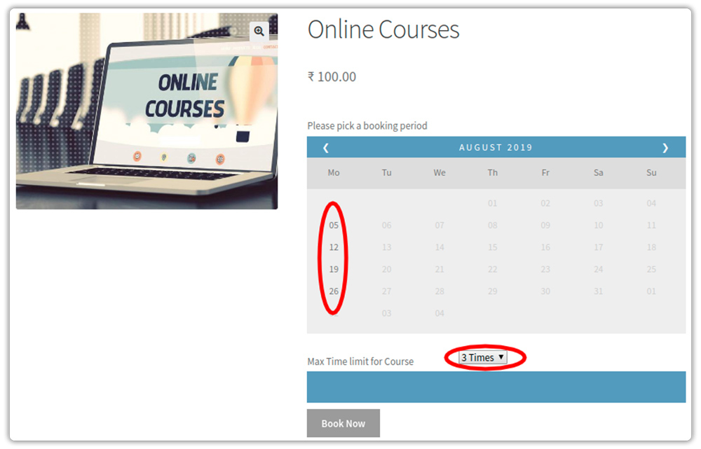 online coarse booking