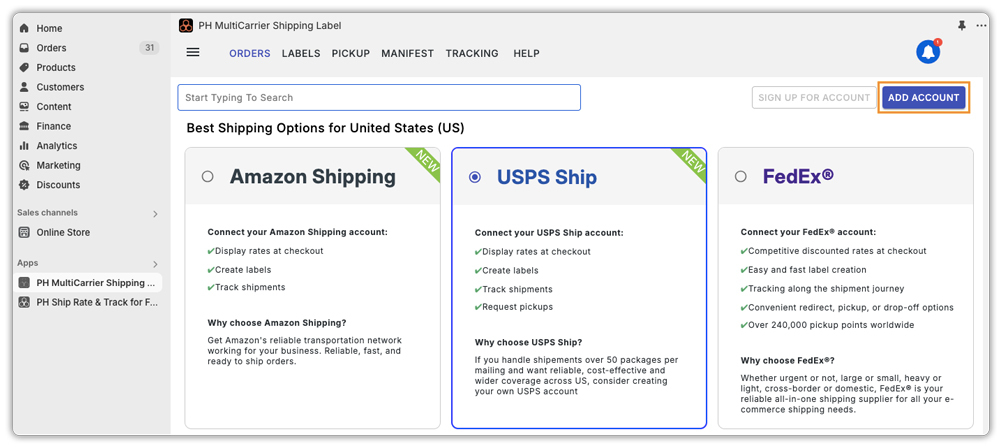 add usps carrier