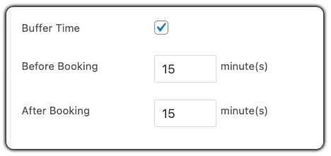 add buffer times between bookings