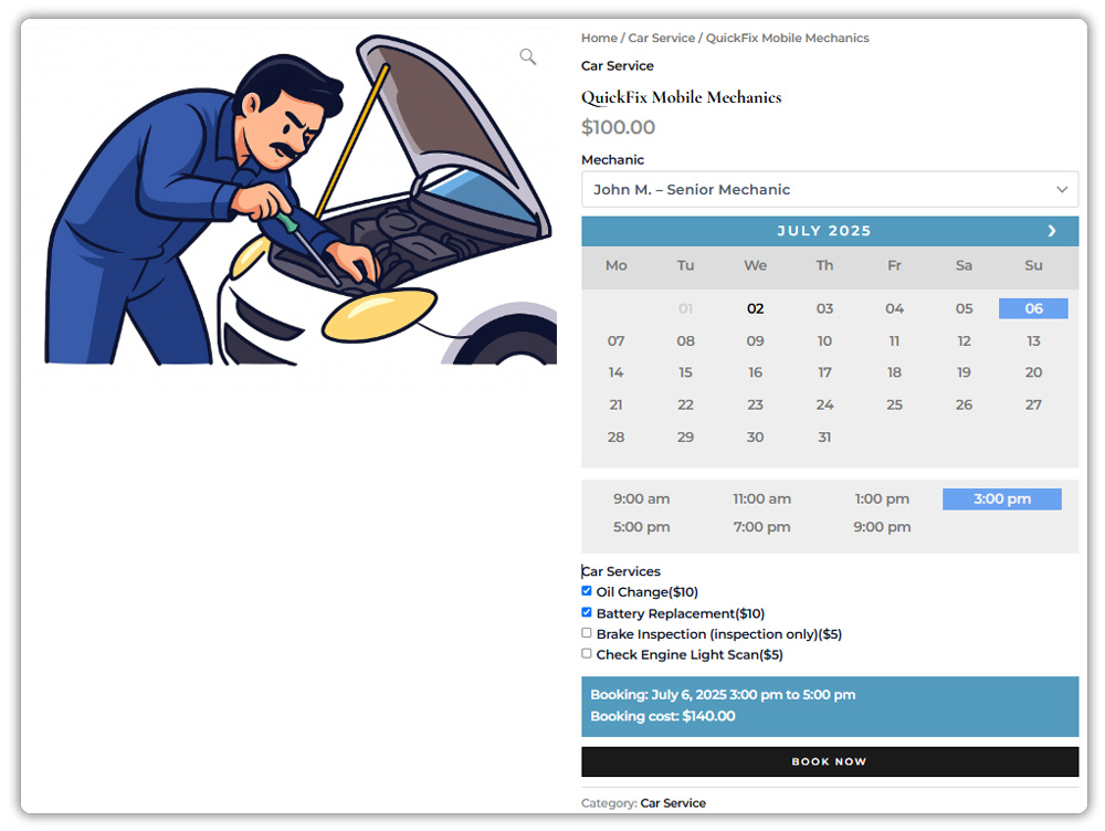 services booking