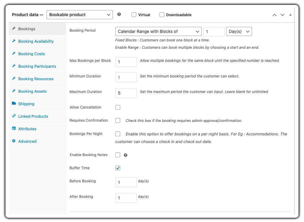 Configure Booking Durations & Availability