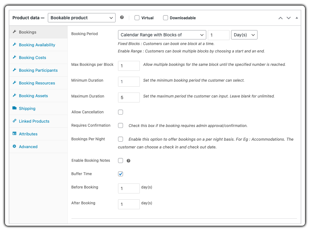 Configure Booking Durations