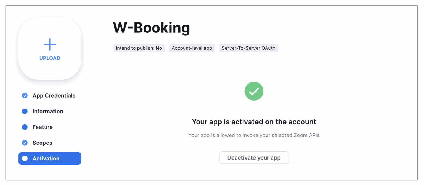 app activation successful