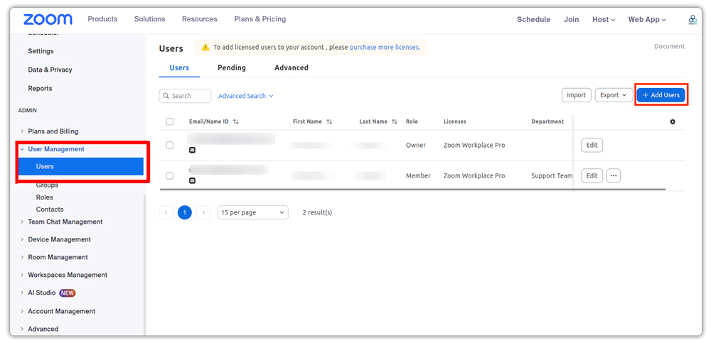 add new user in zoom