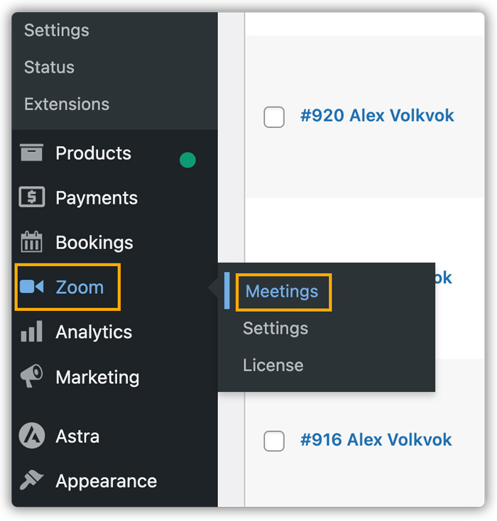 all zoom meeting list 