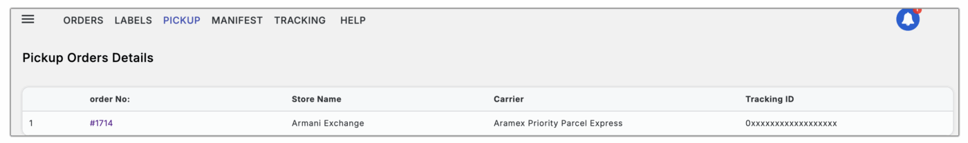 aramex pickup