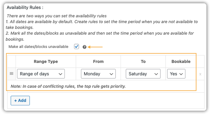  Set Business Hours, Off-Days & Rental Availability
