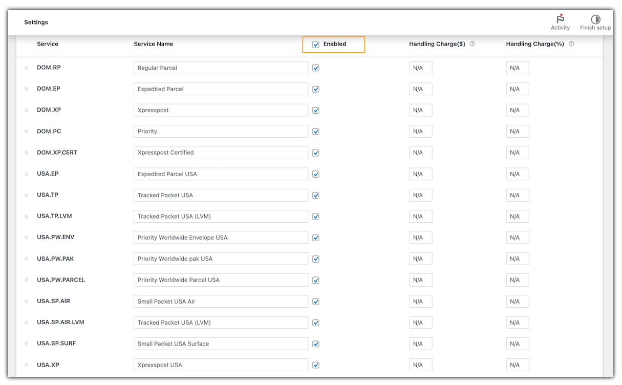 canada post shipping services