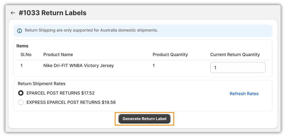 generate return labels